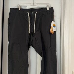 Vuori Pants Mens XL Charcoal Ripstop Performance Jogger Elastic Waist Sport B18